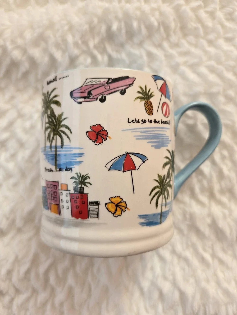 Grace Teaware ALOHA Mug, "Let's Go To The Beach" - Picture 1 of 9